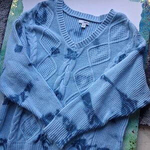Sonoma  Blue Cable knit v neck sweater